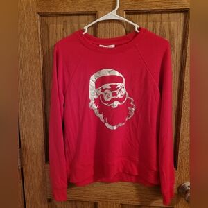 Hot Pink Christmas Sweatshirt Santa